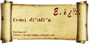 Erdei Ádám névjegykártya